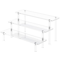 3 Tier Acrylic Display Risers, Large Perfume Organizer Stand, Clear