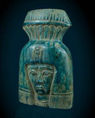 Rare Egyptian Antiques Figurine Goddess Hathor Head Statue Authentic BC