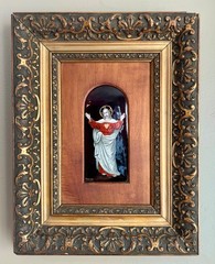 Jesus Christ, Antique Limoges Enamel on Copper, A. Soustre Signed 19th Century