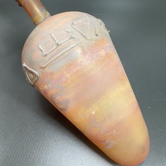 Egyptian Hand Blown Art Glass Vase Bottle Thin Lightweight Scavo Textured Glass