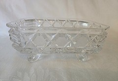 Lead Crystal Footed, Lidded, Hexagonal, Candy Dish, Wedding Box