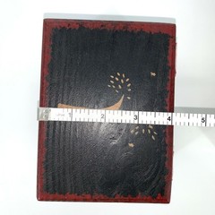Vintage Hand-Painted Wood Box Leather Hinges B Altmans & Co NY with gift box