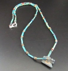 NILE Ancient Egyptian Apis Bull Amulet Mummy Bead Necklace ca 300 BC