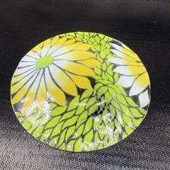 Sydenstricker Hand Made Round Dish Plate Multicolored Floral Pattern Signed 8.5”