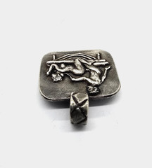Ancient Roman Erotic Silver Pendant Classical Bed Scene Relief Artifact