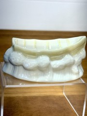 Vintage Belleek Ireland Porcelain Boat Dish Ashtray Luster Glaze