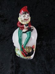 Belleek Irish Vintage RARE! Leprechaun Painted 5-1/4” Elf, Knome 3rd Green Mark