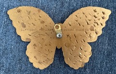 Vintage Homeco Gold Tone Hanging Butterfly Wall Art Made In USA