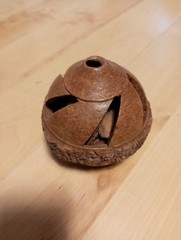 Unusual Hand Carved Brazil Nut Seeds Inside