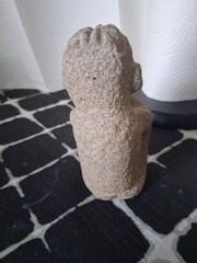 Pre-Columbian Carved Basalt Sqauting & Smoking Sukia ~ Costa Rica C. 800-1200 AD