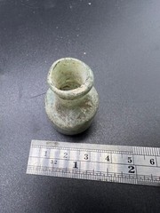 Genuine Ancient Roman Glass Bottle with Iridescent Patina Ca. 1st-2nd Century AD