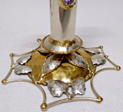 Copa Collection Made in Brazil Brutalist Mixed Metal and Amethyst Candleabra