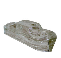 Boat Hollow Candy Holder Clear Glass ~ 4 3/4” Long 1940’s