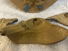 Vintage Home Interiors Burwood Blue Ribbon Bonnet Straw Hats Wall Decor Lot Of 4