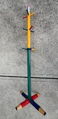 Rare 1980s Pierre Sala Art Deco Pencil Memphis Style Coat Rack . Colorful