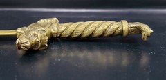 Antique Heavy Roma S.P.Q.R. Brass Knife Letter Opener, Romulus Remus wolf theme