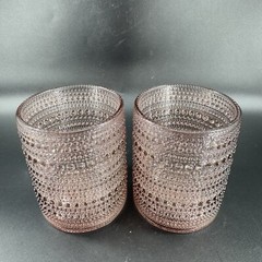 D&V By Fortessa Jupiter Double Old Fashion Glass 10oz Tumbler Set 2 Tumblers VTG