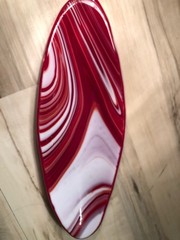 Vintage Marbled Oxblood Akro Agate Style Trinket Dish