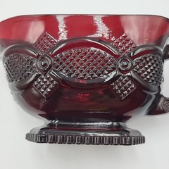 AVON 1876 Cape Cod Ruby Red Glassware Footed Sauce/Gravy Boat EXCELLENT