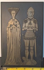 Medieval Tomb Brass Rubbing Jay Peryent & Wife Digswell, Hertfordshire,England