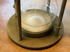 Vintage Hanging Brass Hourglass. Unpolished With Original Patina. ￼