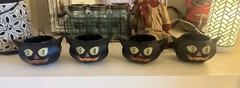 Mary Engelbreit Enesco Metal Black Cat Head Ghoul Face Rare Halloween 4 Cats 03