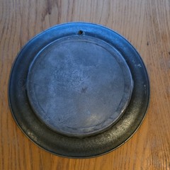 Gray Pewter Floral Relief Decorative Plate Wall Hanging Wall Decor