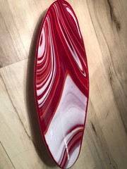 Vintage Marbled Oxblood Akro Agate Style Trinket Dish