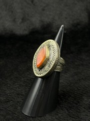 Beautiful Silver Old Afghanistan Unique Ring With Natural Carnelian Stone