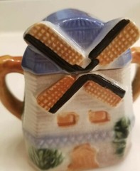 Dutch Windmill Container Occupied Japan Crazed Vintage