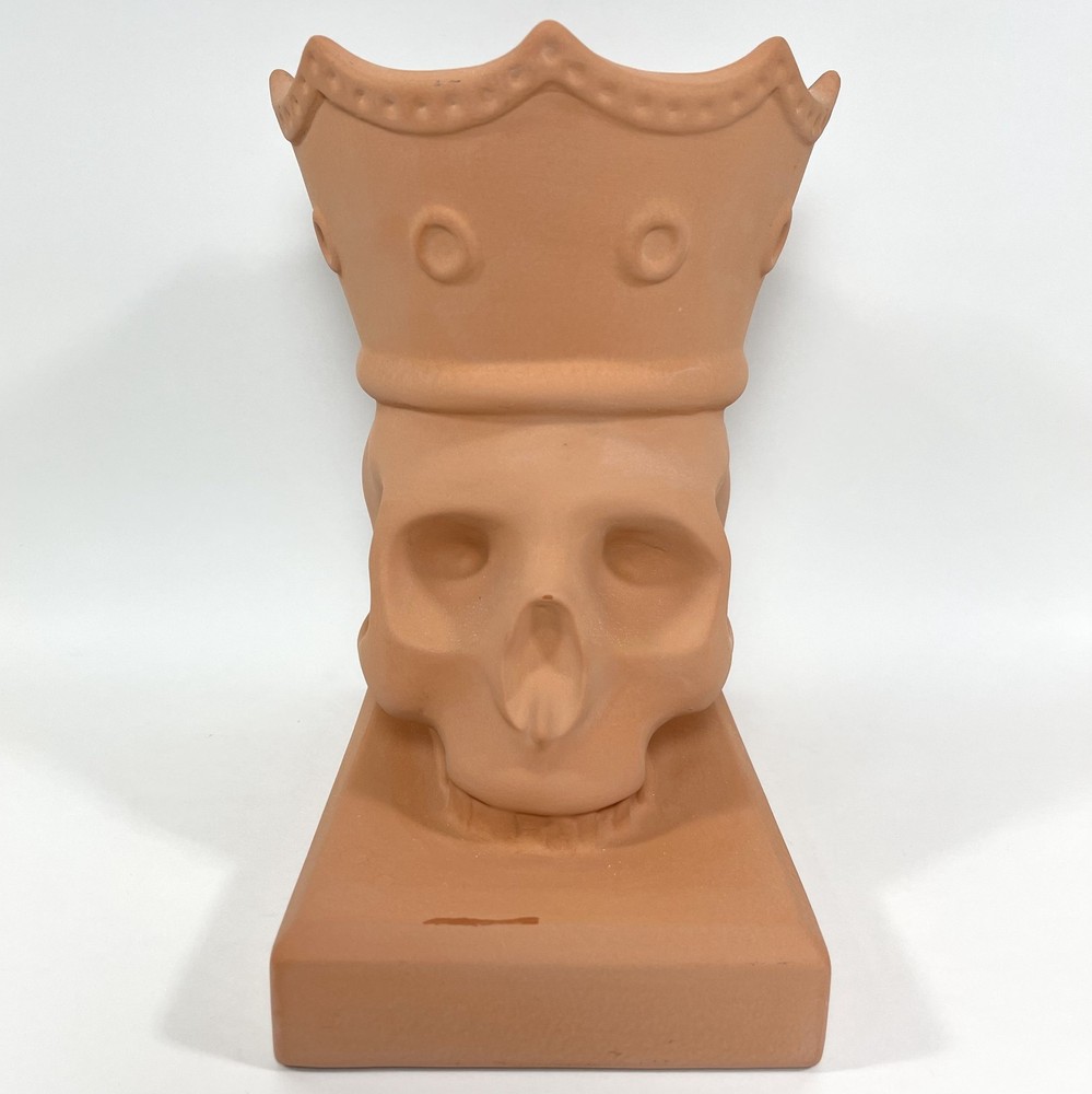 Ikea Foremal Earthware Skull Vase Planter Per B Sundberg Crown Goth 2018 Rare