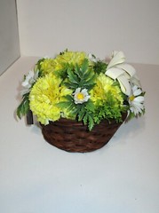 Vtg 1960’s LeGrue Fake Plastic Flower Arrangement Decorative Basket Modern MCM #