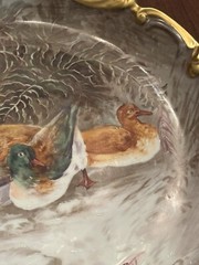 A Broossillon C et J Limoges 13” Plate 4 Ducks Hand Painted Victorian Edwardian