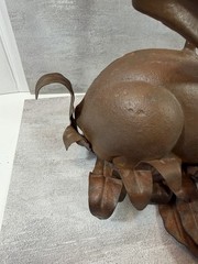 Vintage Cast Iron Rabbit Candlestick Wall Sconce Large 24″ Long Leaves
