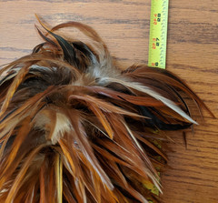 AntiQue Feather Duster w Gorgeous Red Chinese Chicken Feathers *DISPLAY–UNIQUE!