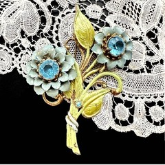French Antique Silver Brooch Petite Robe Noire Costume Jewelry Used