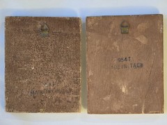 Pair Of Italian Plaques Featuring Stamps From Spain, France, Mexico, UN 1968