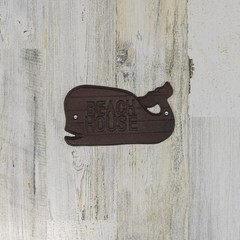 Coastal Beach House Whale Door Sign Cast Iron Nautical Ocean Wall Art Home Decor