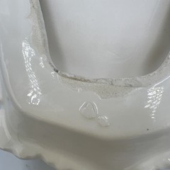 White Ceramic Praying Hands Decorative Trinket Dish Leaf & Berry Open Hands