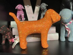 Orange Rhinestone Bling Victoria’s Secret VS PINK Mini Dog Y2K Vintage