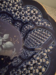 Jantezi Lux Delicate Porcelain Lattice Dish Cobalt Blue Hand Painted Budapest