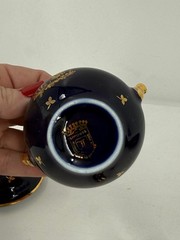 Vintage 14 Piece Lot – MINI Limoges Castel France Cobalt Blue 22 Karat Gold Trim