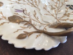 Antique Theodore Haviland HANDPAINTED Sculptural Leaf Plate