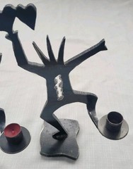 Vintage Original Ivan McLean Cut Steel Metal Sculpture Candle Holder Heart 1998