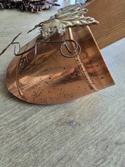 Vtg Shelf Mailbox Brass Copper Home Interior Wall Decor Vines Leaves 1970s