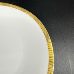 Rosenthal Germany 3680 White Gold Band Black Lines Round Plate Dish 6 Inch Set 6