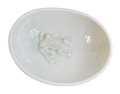 KPM Porcelain Bowl Relief Frog Glazed off white Berlin Rare Vintage