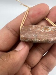 Rare Ancient Old Bactria Era Natural Triangular Jasper Stone Bactrian Bead
