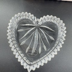 Wedgwood Full Lead Clear Crystal Heart Shaped Candy Potpourri Dish New In Box