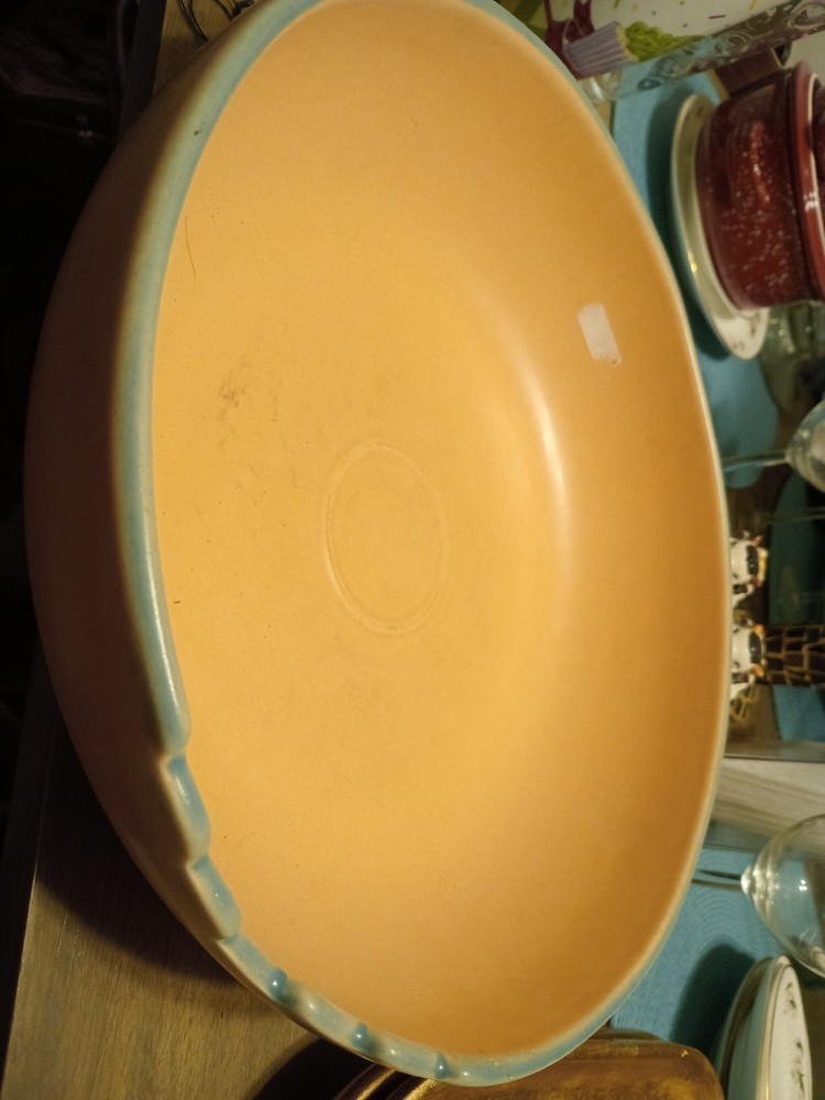Vintage Treasure Craft Pottery Bowl 13″ Across 3.5″ Tall Made In USA